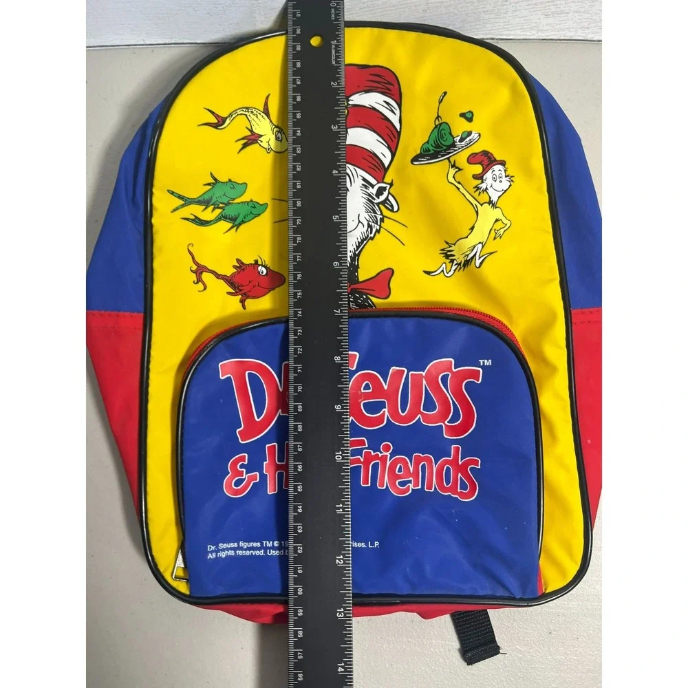 Vintage 1997 Dr Seuss & His Friends Mini Backpack Cat in the Hat 90s Kids Bag
